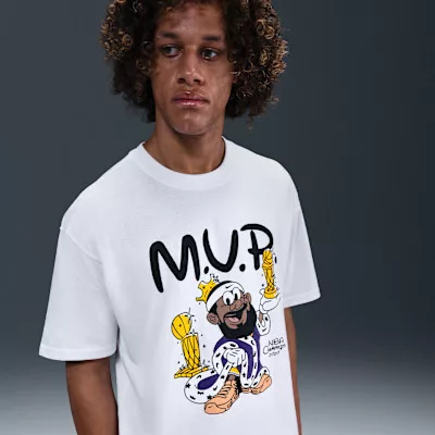 LeBron 'Bubble Boy' Men's Basketball T-Shirt White – termékfotó, oldalnézet