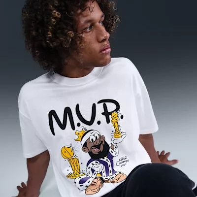 LeBron 'Bubble Boy' Men's Basketball T-Shirt White – termékfotó, oldalnézet
