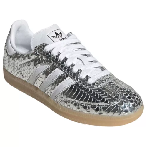 adidas Samba Patent Snakeskin Silver Metallic (Women's) alacsony szárú sneaker – termékfotó, oldalnézet