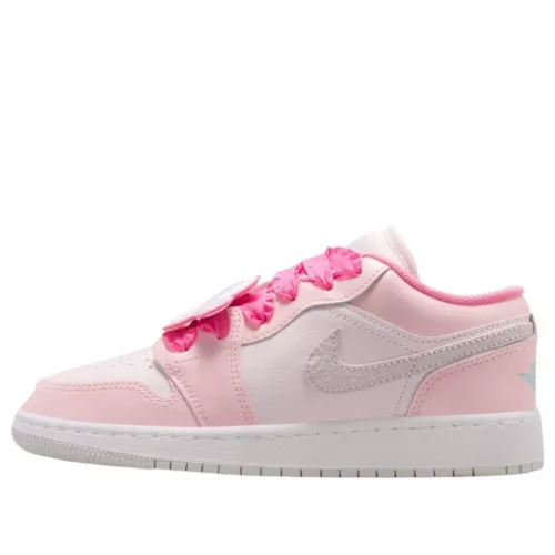 Air Jordan 1 Low SE Pink Bloom (GS) gyerek alacsony szárú utcai sneaker rózsaszín