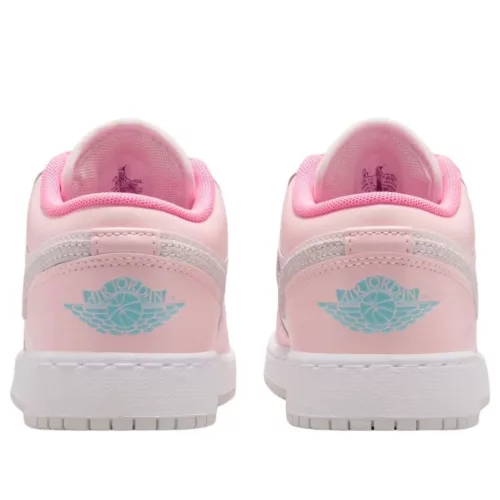Air Jordan 1 Low SE Pink Bloom (GS) gyerek alacsony szárú utcai sneaker rózsaszín