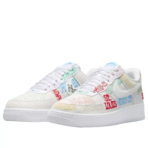 Nike Air Force 1 Low World Tour White alacsony szárú sneaker – termékfotó, oldalnézet