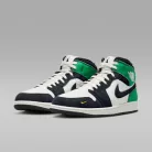 Air Jordan 1 Mid SE Lucky Green férfi közepes szárú utcai sneaker fehér zöld sárga fekete