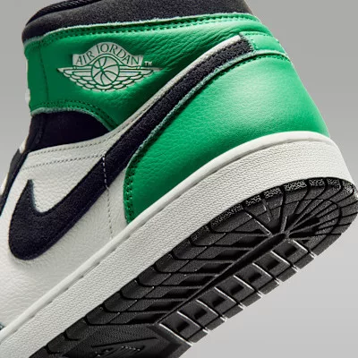 Air Jordan 1 Mid SE Lucky Green férfi közepes szárú utcai sneaker fehér zöld sárga fekete