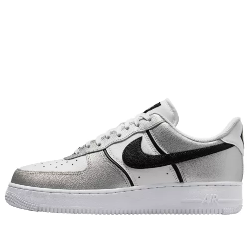 Nike Air Force 1 Low '07 LV8 Metallic Silver White Black alacsony szárú sneaker – termékfotó, oldalnézet