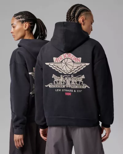 Nike Jordan x Levi's Full Zip Hoodie Black uniszex pulóver fekete
