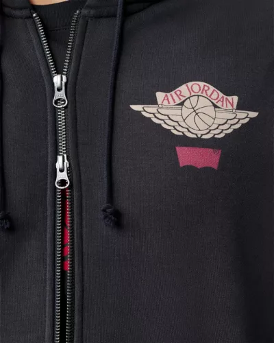 Nike Jordan x Levi's Full Zip Hoodie Black uniszex pulóver fekete