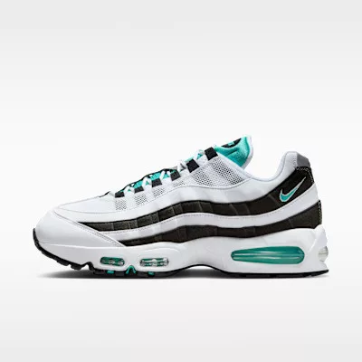Nike Air Max 95 OG 'Black Border' 2025 férfi alacsony szárú utcai sneaker fehér fekete ezüst zöld
