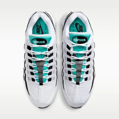 Nike Air Max 95 OG 'Black Border' 2025 férfi alacsony szárú utcai sneaker fehér fekete ezüst zöld