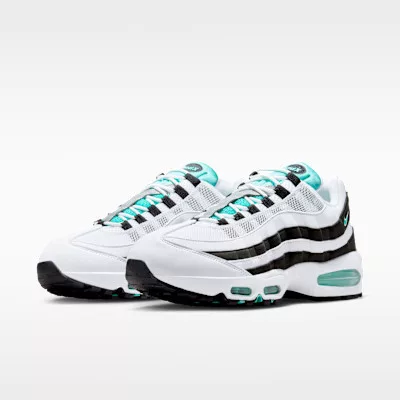 Nike Air Max 95 OG 'Black Border' 2025 férfi alacsony szárú utcai sneaker fehér fekete ezüst zöld
