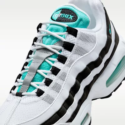 Nike Air Max 95 OG 'Black Border' 2025 férfi alacsony szárú utcai sneaker fehér fekete ezüst zöld