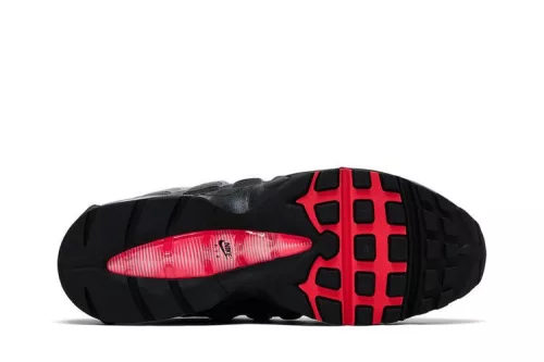 Nike Air Max 95 OG Big Bubble Solar Red 2.0 férfi alacsony szárú utcai sneaker fekete
