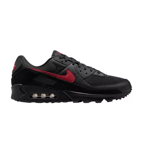 Nike Air Max 90 Black Tough Red férfi alacsony szárú utcai sneaker fekete piros