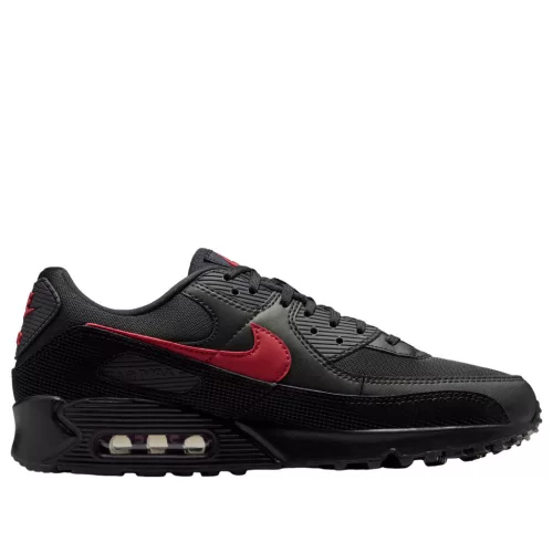 Nike Air Max 90 Black Tough Red férfi alacsony szárú utcai sneaker fekete piros
