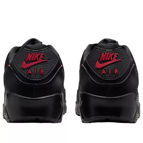 Nike Air Max 90 Black Tough Red férfi alacsony szárú utcai sneaker fekete piros