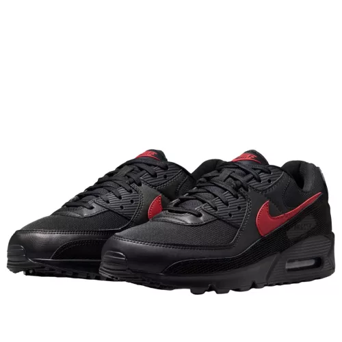 Nike Air Max 90 Black Tough Red férfi alacsony szárú utcai sneaker fekete piros