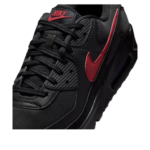 Nike Air Max 90 Black Tough Red férfi alacsony szárú utcai sneaker fekete piros