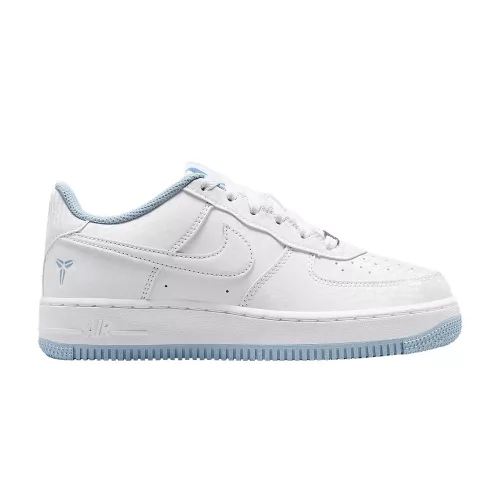 Nike Air Force 1 Low Kobe Bryant Forever White Armory Blue (GS) alacsony szárú sneaker – termékfotó, oldalnézet