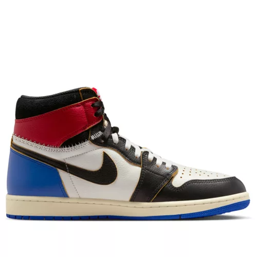 Jordan 1 Retro High OG SP Fragment x Union LA Varsity Red Sport Royal magas szárú sneaker – termékfotó, oldalnézet