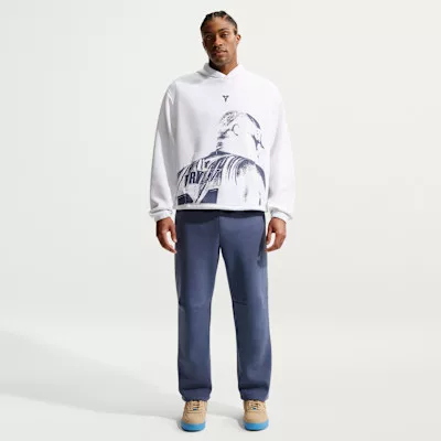 Nike Kobe Dri-FIT Fleece Pullover Basketball Hoodie White – termékfotó, oldalnézet