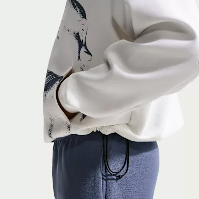 Nike Kobe Dri-FIT Fleece Pullover Basketball Hoodie White – termékfotó, oldalnézet