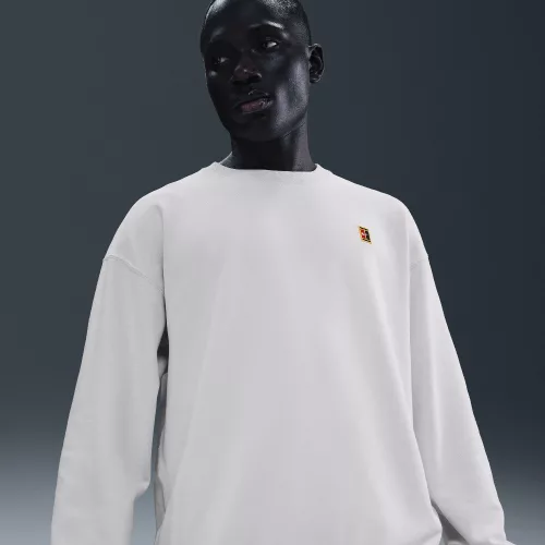 NikeCourt Men's French Terry Crewneck Top Phantom – termékfotó, oldalnézet