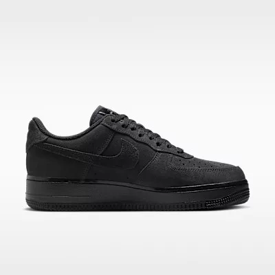 Nike Air Force 1 '07 Triple Black (W) alacsony szárú sneaker – termékfotó, oldalnézet