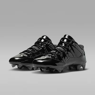 Jordan 11 Low TD Cleat Patent Black férfi alacsony szárú utcai sneaker fekete