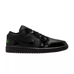   Jordan 1 Low SE Black Croc Scream Green (Women's) női alacsony szárú utcai sneaker fekete zöld
