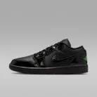 Jordan 1 Low SE Black Croc Scream Green (Women's) női alacsony szárú utcai sneaker fekete zöld