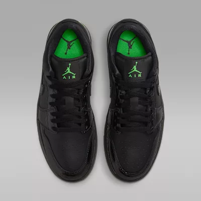 Jordan 1 Low SE Black Croc Scream Green (Women's) női alacsony szárú utcai sneaker fekete zöld