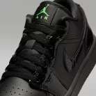 Jordan 1 Low SE Black Croc Scream Green (Women's) női alacsony szárú utcai sneaker fekete zöld