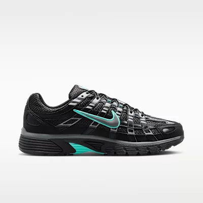 Nike P-6000 Black Hyper Turquoise Cool Grey alacsony szárú sneaker – termékfotó, oldalnézet