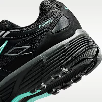 Nike P-6000 Black Hyper Turquoise Cool Grey alacsony szárú sneaker – termékfotó, oldalnézet