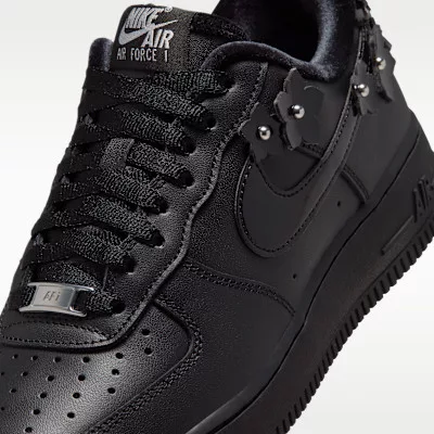 Nike Air Force 1 Low '07 Florette Black Off-Noir (Women's) női alacsony szárú utcai sneaker fekete