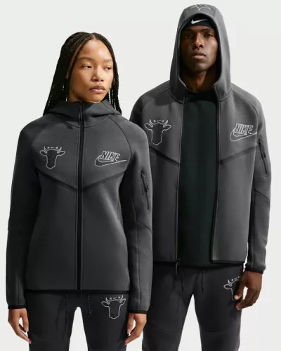 Nike Energy x Wagyu Tech Fleece Full-Zip Hoodie Black uniszex pulóver fekete