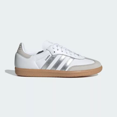 adidas Samba OG White Silver Metallic Grey (Women's) női alacsony szárú utcai sneaker fehér