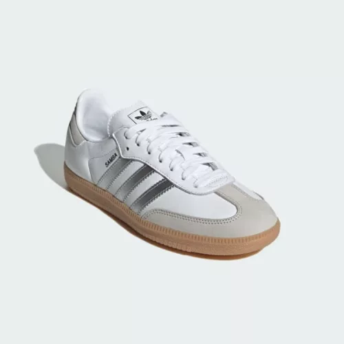 adidas Samba OG White Silver Metallic Grey (Women's) női alacsony szárú utcai sneaker fehér