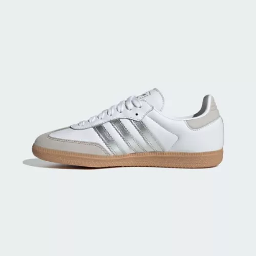 adidas Samba OG White Silver Metallic Grey (Women's) női alacsony szárú utcai sneaker fehér