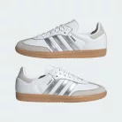 adidas Samba OG White Silver Metallic Grey (Women's) női alacsony szárú utcai sneaker fehér