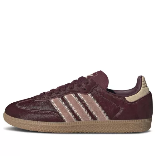 adidas Samba OG Maroon Sand Strata Pony (Women's) alacsony szárú sneaker – termékfotó, oldalnézet