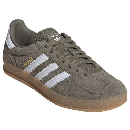 adidas Gazelle Indoor Olive Strata Cloud White Gum alacsony szárú sneaker – termékfotó, oldalnézet