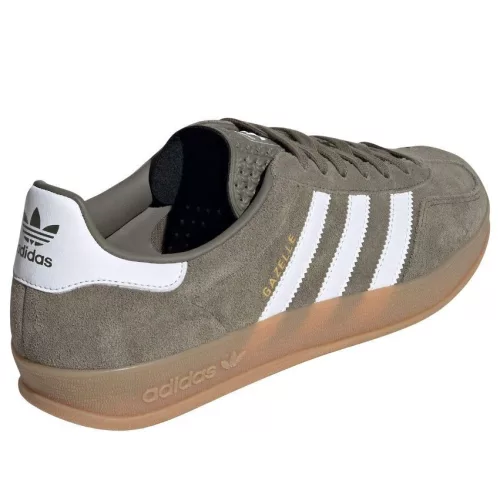 adidas Gazelle Indoor Olive Strata Cloud White Gum alacsony szárú sneaker – termékfotó, oldalnézet