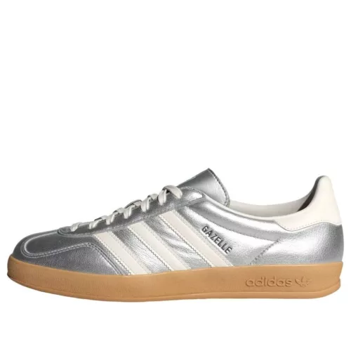 adidas Gazelle Indoor Silver Metallic Core White alacsony szárú sneaker – termékfotó, oldalnézet