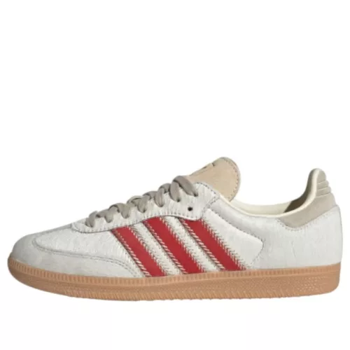 adidas Samba OG Pony Hair Wonder Beige Better Scarlet (Women's) alacsony szárú sneaker – termékfotó, oldalnézet