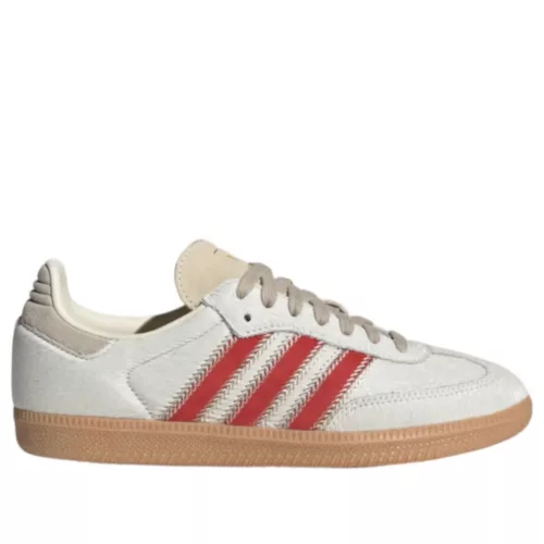 adidas Samba OG Pony Hair Wonder Beige Better Scarlet (Women's) alacsony szárú sneaker – termékfotó, oldalnézet