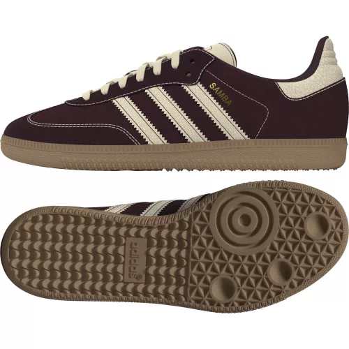 adidas Samba OG Shadow Red Warm Vanilla (GS) alacsony szárú sneaker – termékfotó, oldalnézet