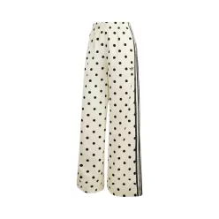   Adidas Satin Polka Dots Wide Leg Pants Off White női nadrág off white