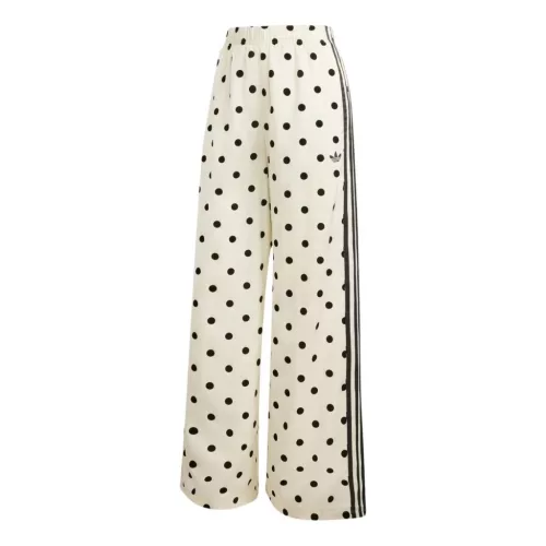 Adidas Satin Polka Dots Wide Leg Pants Off White női nadrág off white