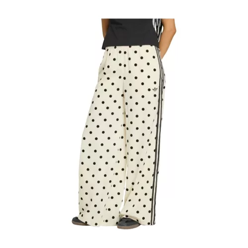 Adidas Satin Polka Dots Wide Leg Pants Off White női nadrág off white